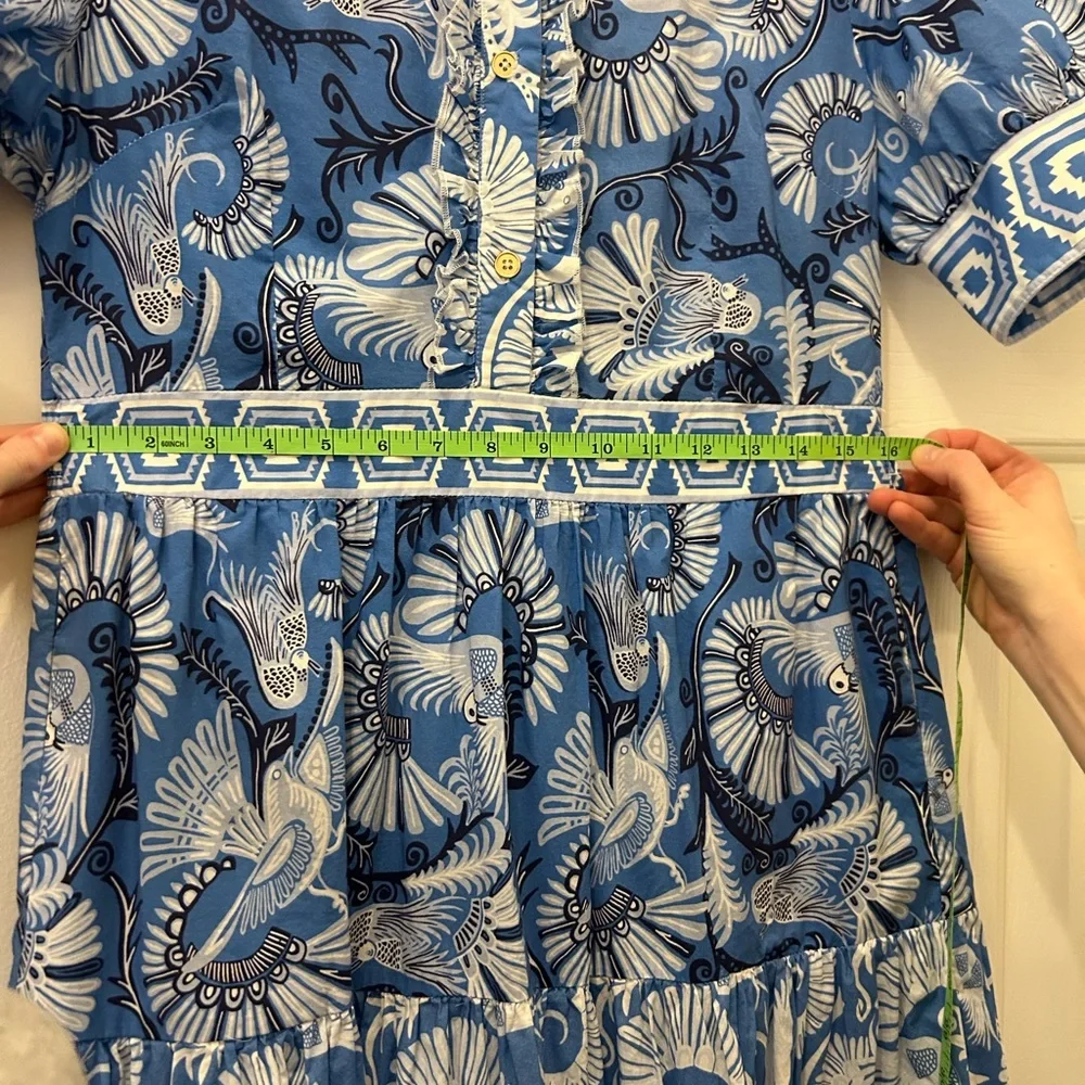 CK Bradley Annabelle Dress Size L Blue Floral Maxi Dress - Picture 9 of 10